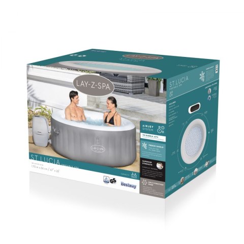 St. Lucia Lay-Z-Spa Jacuzzi dmuchane BESTWAY 3-osobowe + Pompa + Filtr + Pokrywa