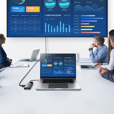 6w1 HUB Adapter USB-C do USB-A / USB-C / PD / HDMI / RJ-45 czarny BASEUS
