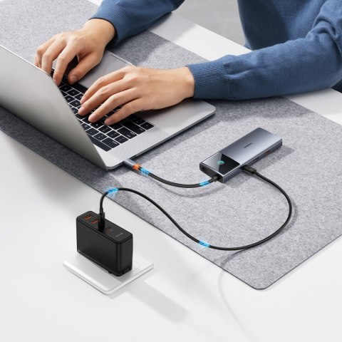 6w1 HUB Adapter USB-C do USB-A / USB-C / PD / HDMI / RJ-45 czarny BASEUS