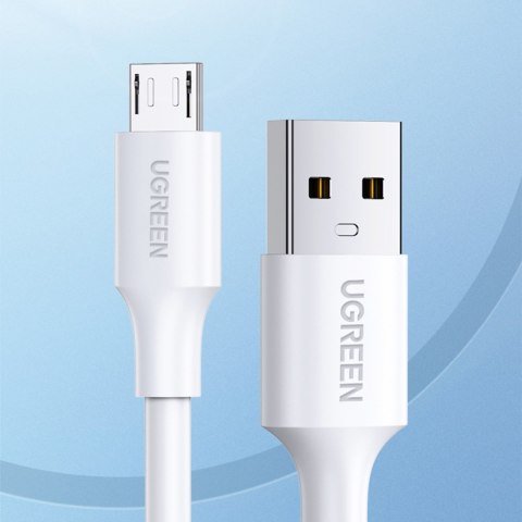 Kabel przewód PVC USB0-A - microUSB 480 Mb/s 1.5m biały UGREEN