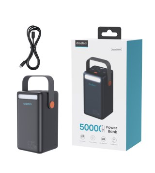 Mini stacja zasilania powerbank 50000mAh USB-A USB-C microUSB 65W czarna CHOETECH