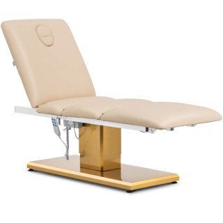 Fotel kosmetyczny do masażu tatuażu SPA 150 kg VITERBO - beżowo złoty Physa