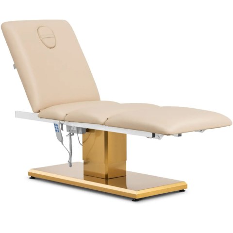 Fotel kosmetyczny do masażu tatuażu SPA 150 kg VITERBO - beżowo złoty Physa