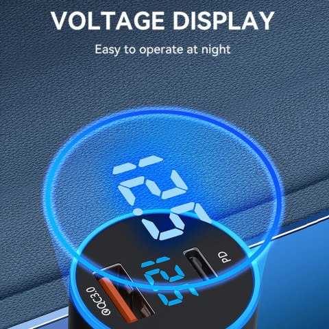 Ładowarka samochodowa do zapalniczki USB-C USB-A 36W czarna WOZINSKY