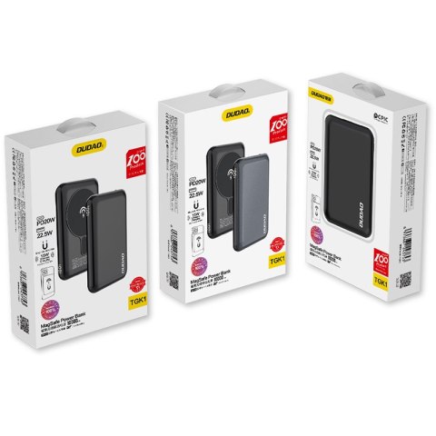 Powerbank 10000mAh TGK1 z ładowarką bezprzewodową MagSafe 15W czarny DUDAO