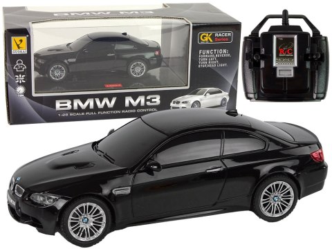 Auto R/C BMW M3 Pilot Światła 1:28 Czarne LEAN Toys