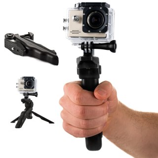 Uchwyt z mini statywem do kamery sportowej GoPro SJCAM czarny HURTEL