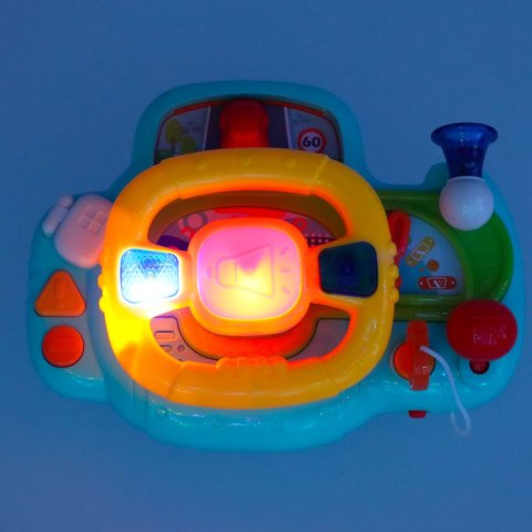 Zabawka interaktywna kierownica dla dzieci dziecka malucha do wózka symulator muzyka dźwięki niebieska Kik Sp. z o. o. Sp. k.