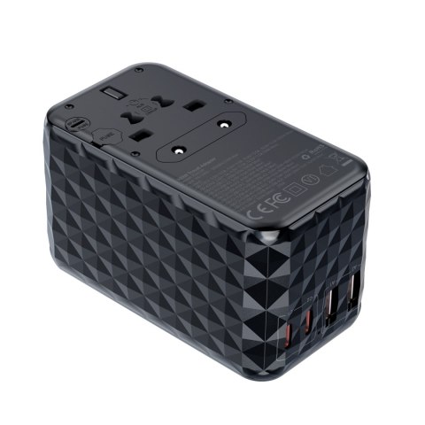 Adapter ładowarka podróżna EU / US / AUS / UK 2x USB-C 2x USB-A 100W - czarny CHOETECH Adapter ładowarka podróżna EU / US / AUS / UK 2x USB-C 2x USB-A 100W - czarny CHOETECH