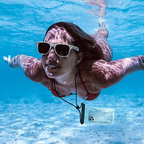 Etui wodoodporne do telefonu 7.2'' z cylindrycznym zapięciem IPX8 AquaGlide - czarne BASEUS