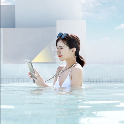 Etui wodoodporne na telefon 7.2'' AquaGlide IPX8 z systemem Slide Lock - czarne BASEUS