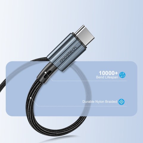 Kabel przewód USB-C - USB-C PD 60W w oplocie XCC-1014 - szary CHOETECH
