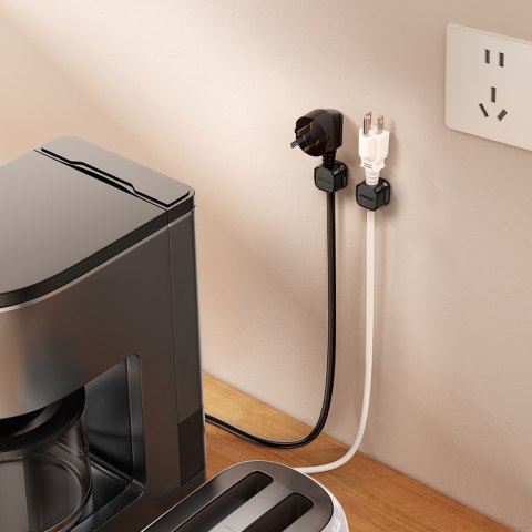 Organizer uchwyt do kabli przewodów magnetyczny samoprzylepny ZESTAW 6szt. - czarny JOYROOM