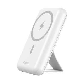 Powerbank 10000 mAh 20W MagSafe USB-A USB-C funkcja podstawki - biały CHOETECH