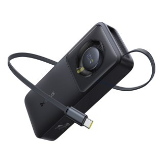 Powerbank 10000mAh 30W z portem USB-C i rozwijanym kablem USB-C Free2Pull - czarny BASEUS