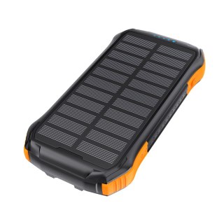 Powerbank ładowarka solarna 10000 mAh 2x USB-A - czarno-pomarańczowy CHOETECH