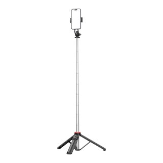 Selfie stick teleskopowy z pilotem stojak tripod na telefon 1.3m - czarny HURTEL