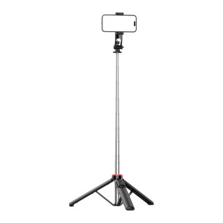 Selfie stick teleskopowy z pilotem stojak tripod na telefon 1.3m - czarny HURTEL