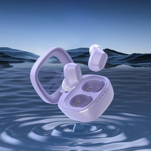 Słuchawki dokanałowe MEMS bezprzewodowe TWS Bluetooth 5.3 - fioletowe CHOETECH