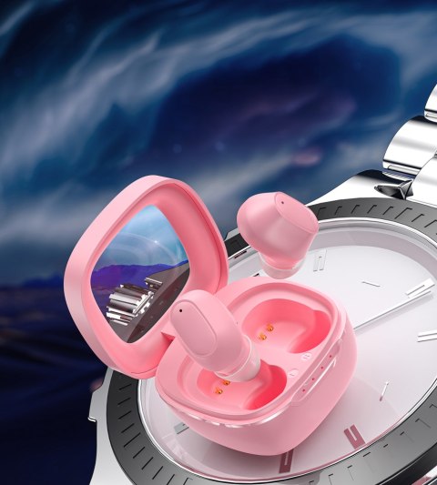 Słuchawki dokanałowe MEMS bezprzewodowe TWS Bluetooth 5.3 - różowe CHOETECH