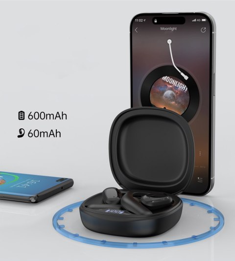 Słuchawki douszne OWS bezprzewodowe TWS Bluetooth 5.3 - czarne CHOETECH