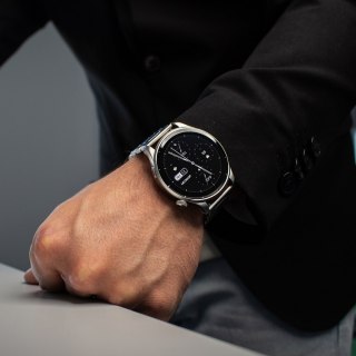 Smartwatch okrągły Venture Series z opcją odbierania połączeń + srebrna bransoleta - szary JOYROOM