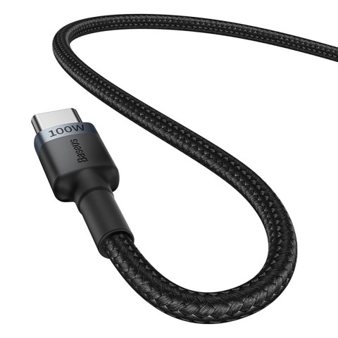 2x Kabel przewód Cafule USB-C - USB-C 100W 2m - czerwono-czarny i czarno-szary BASEUS