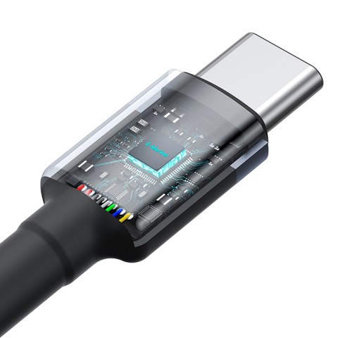 2x Kabel przewód Cafule USB-C - USB-C 100W 2m - czerwono-czarny i czarno-szary BASEUS