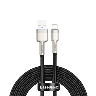 Kabel przewód Cafule Series Metal Data USB-A - iPhone Lightning 2.4A 1m - czarny BASEUS