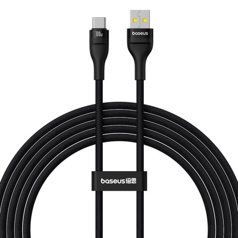 Kabel przewód Flash 2 USB-A - USB-C 100W 2m - czarny BASEUS