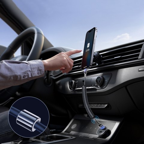 Kabel przewód spiralny USB-A - iPhone Lightning Crystal-Clear Series 3A 1.5m - czarny JOYROOM