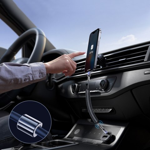 Kabel przewód spiralny USB-C - iPhone Lightning Crystal-Clear Series 30W 1.5m - czarny JOYROOM