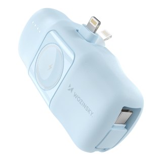 Mini powerbank 5000mAh 15W iPhone Lightning i ładowarką do Apple Watch - niebieski WOZINSKY