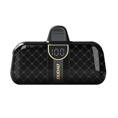 Mini powerbank 5000mAh do telefonu iPhone Lightning i USB-C - czarny DUDAO