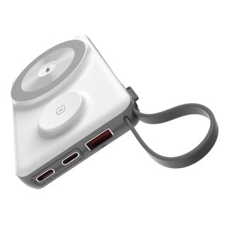 Power bank 10000mAh LED USB-C USB-A Lightning MagSafe Apple Watch - biały CHOETECH