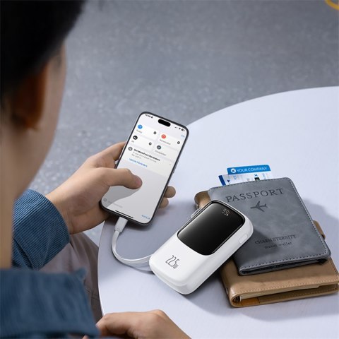 Power bank 10000mAh Qpow Pro+ 22.5W USB-C - biały BASEUS