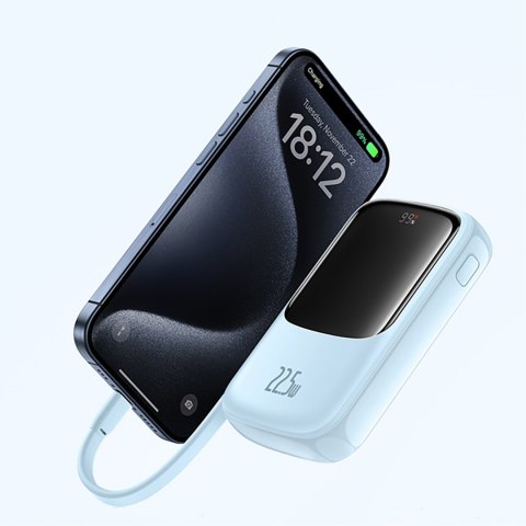 Power bank 10000mAh Qpow Pro+ 22.5W USB-C - niebieski BASEUS