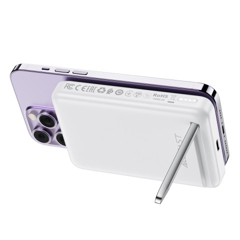 Powerbank 10000mAh indukcyjny magnetyczny z opcją podstawki PD 20W + kabel - biały ACEFAST