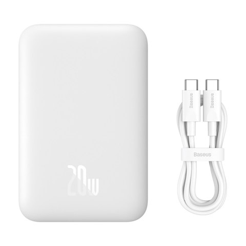 Powerbank 6000mAh Magnetic Mini Air 20W z kablem USB-C - biały BASEUS