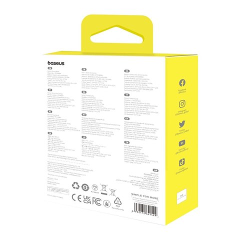 Powerbank 6000mAh Magnetic Mini Air 20W z kablem USB-C - biały BASEUS