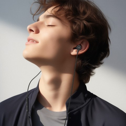 Słuchawki douszne ze złączem USB-C mikrofonem i pilotem 1.2 m - czarne ACEFAST