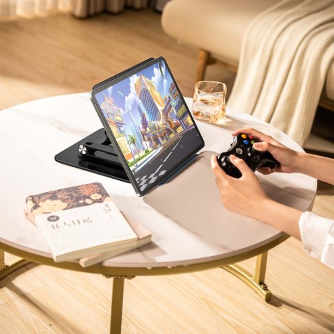 ZESTAW Podstawka pod laptopa aluminiowa 360 + podstawka do smartfona - czarna WOZINSKY