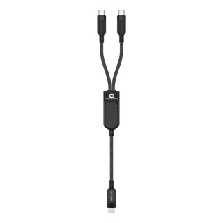 2w1 Kabel przewód podwójny USB-C - 2x USB-C 100W 480Mb/s - czarny ACEFAST