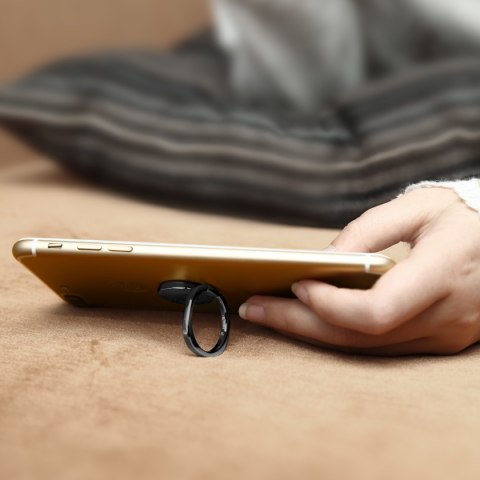 Uchwyt magnetyczny do telefonu na palec Privity Ring z funkcją stojaka - czarny BASEUS