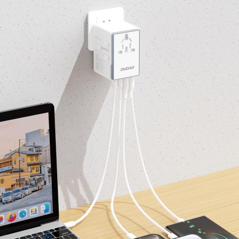 Uniwersalana ładowarka adapter podróżny 65W EU / US / JP / AUS / UK 2x USB-C 2x USB-A - biały DUDAO