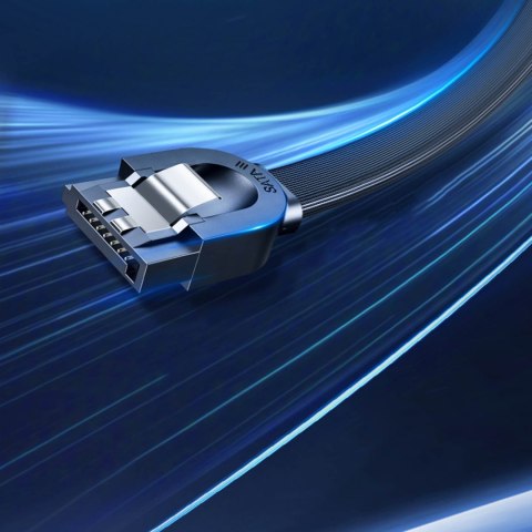 Kabel przewód płaski kątowy SATA 1.0-3.0 do 5Gb/s 0.5m - czarny UGREEN