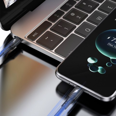 Kabel przewód z oplotem L3CC USB-C - USB-C 60W 2m - czarny DUDAO