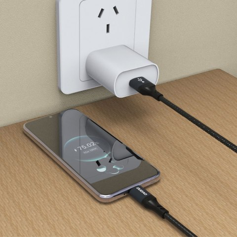 Kabel przewód z oplotem L3ST USB-A - USB-C 5A 1.2m - czarny DUDAO