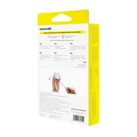 Kabel przewód zwijany Free2Pull USB-C - iPhone Lightning 20W 1m - fioletowy BASEUS