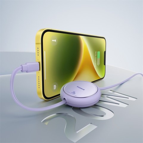 Kabel przewód zwijany Free2Pull USB-C - iPhone Lightning 20W 1m - fioletowy BASEUS